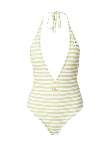 Calvin Klein Swimwear Jednodielne plavky  béžová / biela