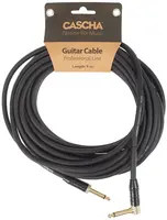 Cascha Professional Line Guitar Cable, Angled, Black, 9 m