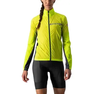 Castelli SQUADRA  W JACKET Dámská větrovka, reflexní neon, velikost