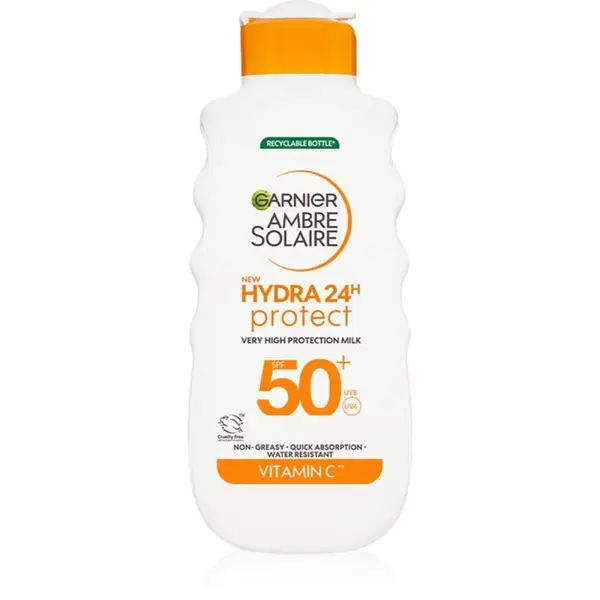 Garnier Ambre Solaire Hydra 24h ochranné opaľovacie mlieko s hydratačným účinkom SPF 50+ 175 ml
