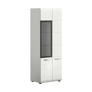 Livetastic VITRÍNA, bílá, vysoce lesklá bílá, 60/160/34 cm