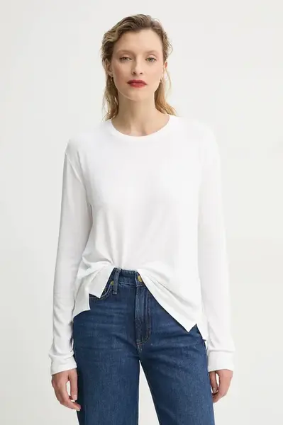 Tričko s dlouhým rukávem Rag & Bone bílá barva, WCC23ST082C782