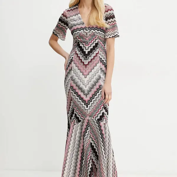 Šaty Missoni béžová barva, maxi, DS25SG1J.BR00ZV