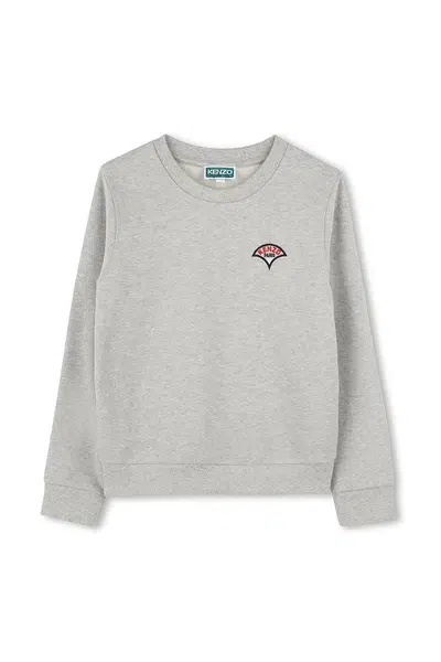 Dětská bavlněná mikina Kenzo Kids šedá barva, s potiskem, K61131