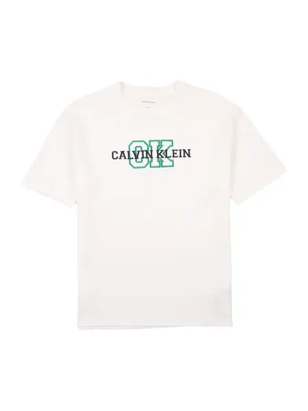 Calvin Klein Jeans Tričko  zelená / čierna / biela