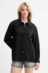 Košile Answear.LAB dámská, černá barva, relaxed, s klasickým límcem