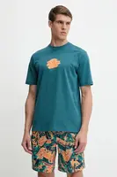 Bavlněné tričko adidas Originals Graphic Tee pánské, tyrkysová barva, s potiskem, KC4940
