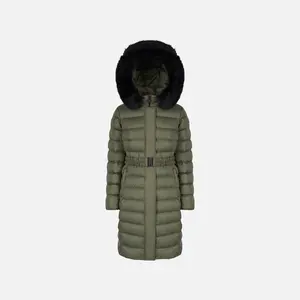 Khaki Women's Down Jacket Geox Catria - Ladies