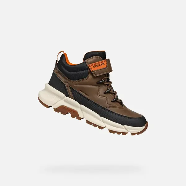 Geox Flexyper Plus Boy hnedé členkové topánky