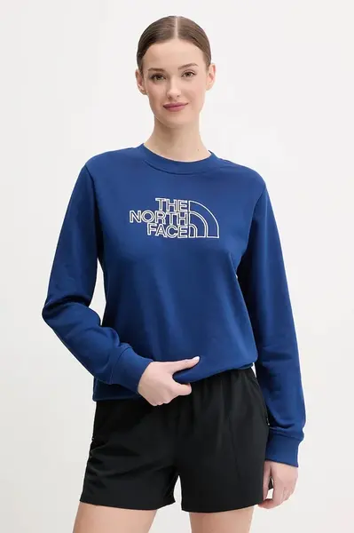 Mikina The North Face Drew Peak Light dámská, modrá barva, s aplikací, NF0A8C1EAQM1