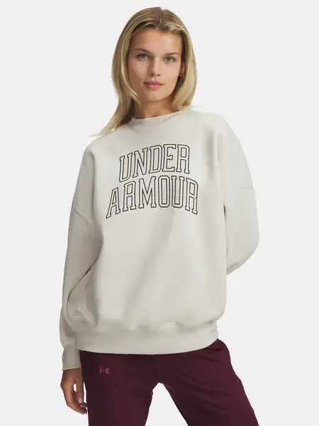 Dámská mikina Under Armour Rival Flc OS Varsity Crew-WHT - Dámské