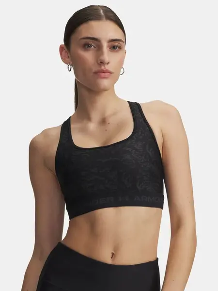 Dámská podprsenka Under Armour Crossback Mid Print-BLK - Dámské
