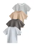 Next Tričko  telová / tmavosivá / sivá melírovaná / biela