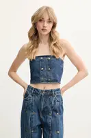 Džínový top Rotate dámský, tmavomodrá barva, 1144481602