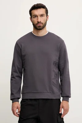 Mikina EA7 Emporio Armani pánská, šedá barva, hladká, AF10432.7M000151