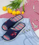 Dámské pantofle Natural Style NS-095 Navy Stripes