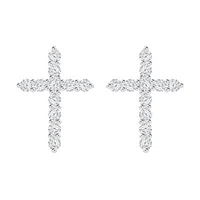 Preciosa Designové stříbrné náušnice Tender Cross s kubickou zirkonií Preciosa 5333 00