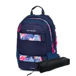 Oxybag OXY SPORT - set 2 ks: studentský batoh Flowers Blue, penál