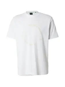 BOSS Tričko  béžová / biela