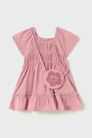 Dětské bavlněné šaty Mayoral růžová barva, mini, 1920