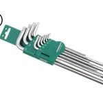 Sada klíčů TORX s otvorem, extra dlouhé, vel. T9-T50, 10 kusů - JONNESWAY H08S110S