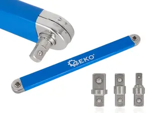GEKO Prodlužovací ráčnový nástavec 390 mm s adaptéry 1/2", 1/4", 3/8"