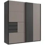 MID.YOU SKŘÍŇ S POSOUVACÍMI DVEŘMI, barvy grafitu, béžová, Sahara, 180/198/65 cm