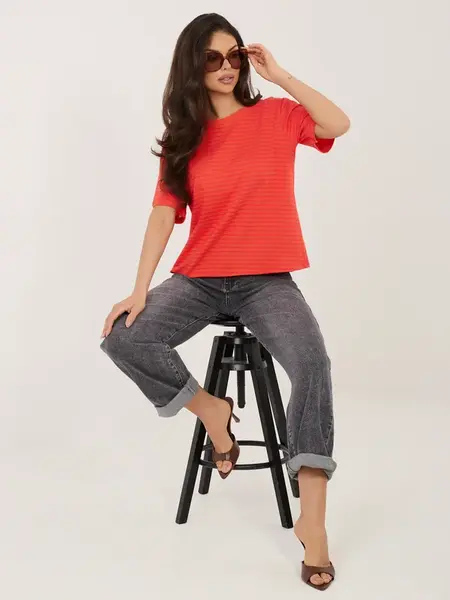 Fluo růžové tričko v páskech