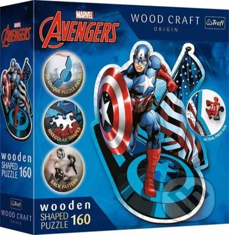 Wood Craft Origin puzzle Neohrožený Kapitán Amerika