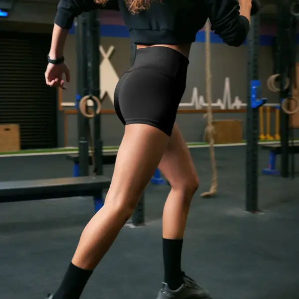 Trendyol Black Recovery Waist Reflexní potisk Detailní Extra Krátké Pletené Sportovní Šortky Legíny