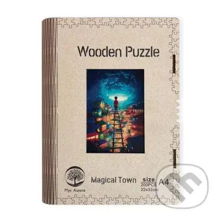 Dřěvěné puzzle/Magické město A4 svítící