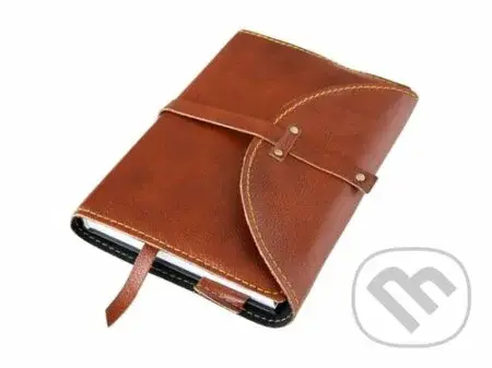 Kožený variabilní obal na knihy Nýty XL Měděný