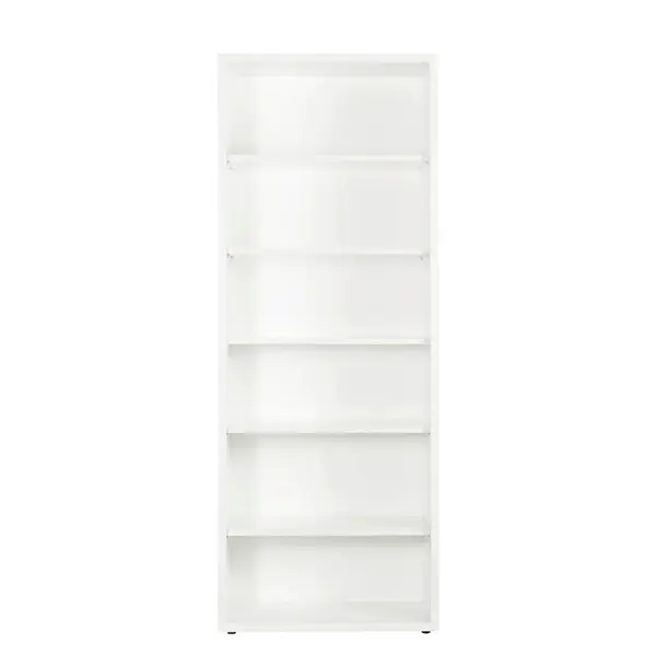 Carryhome REGÁL NA DOKUMENTY, vysoce lesklá bílá, 81,6/217/35,7 cm