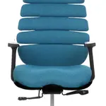 MERCURY Ergonomická kancelářská židle SPINE s opěrkou hlavy, černý plast tyrkysová