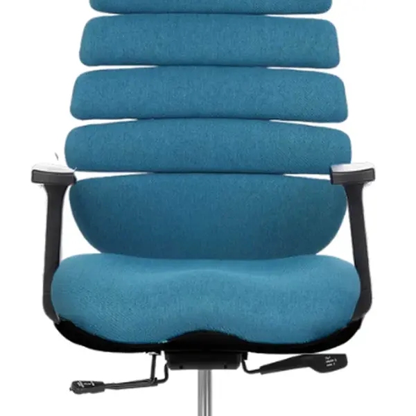 MERCURY Ergonomická kancelářská židle SPINE s opěrkou hlavy, černý plast tyrkysová