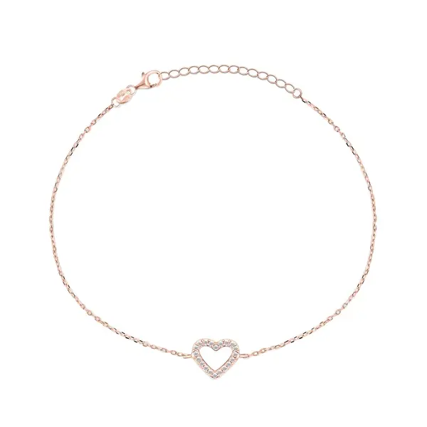 Brilio Silver Půvabný bronzový náramek se srdíčkem BRC39R