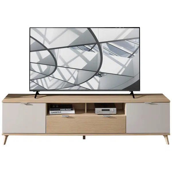Stylife KOMODA POD TELEVIZI, barvy dubu, kašmírová, 210/56/44 cm