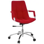 MID.YOU OTOČNÁ ŽIDLE, plochá tkanina, červená, barvy stříbra