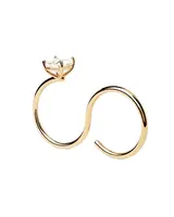 PDPAOLA Módní dvojitý pozlacený prsten se zirkonem Sofia AN01-A27 58 mm