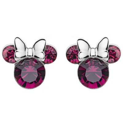 Disney Třpytivé stříbrné náušnice pecky Minnie Mouse ES00013SFEBL.CS