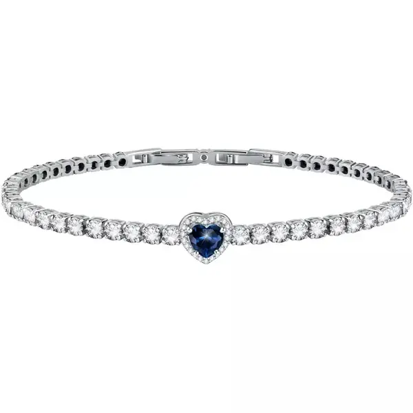 Morellato Romantický stříbrný náramek s modrým srdíčkem Tesori SAVB12