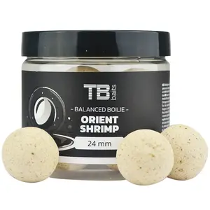 Tb baits vyvážené boilie balanced white edition + atraktor orient shrimp 100 g - 24 mm