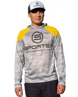 Sportex tričko s dlouhým rukávem dres upf 50 žluto/šedé - xxl