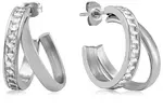 Troli Dvojité ocelové náušnice kruhy se zirkony VAAJDE201714-2