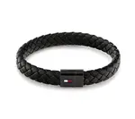 Tommy Hilfiger Černý kožený náramek s ocelovým zapínáním 2790331