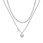 S'Agapõ Dvojitý ocelový náhrdelník s přívěsky Aurora SAR24