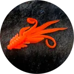 Redbass gumová nástraha nymfa signal orange uv - l 80 mm