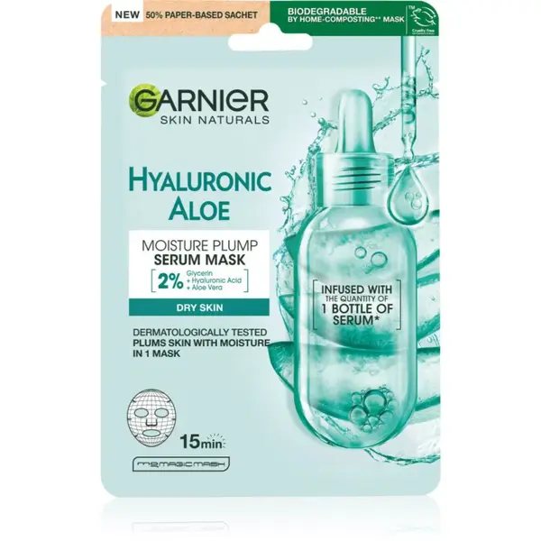 Garnier Hyaluron + Hyaluronic Aloe hydratační plátýnková maska 28 g