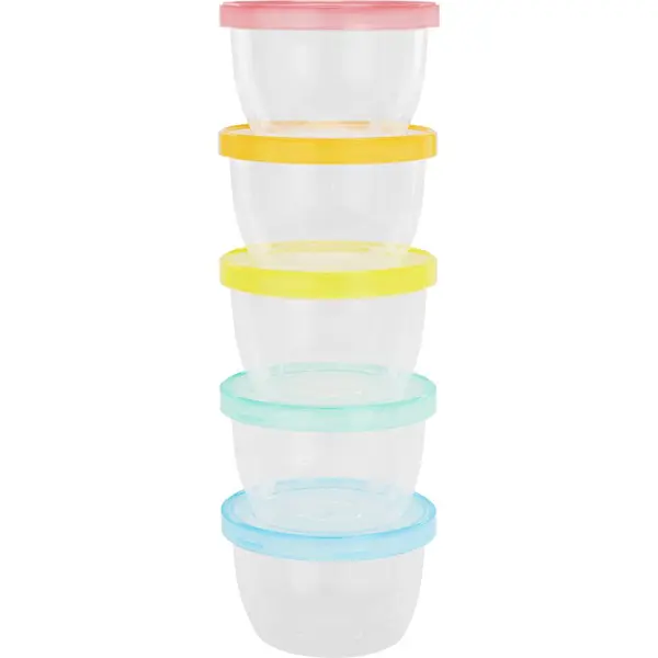 Badabulle Maxi Fun Colors miska s víčkem 5x250 ml