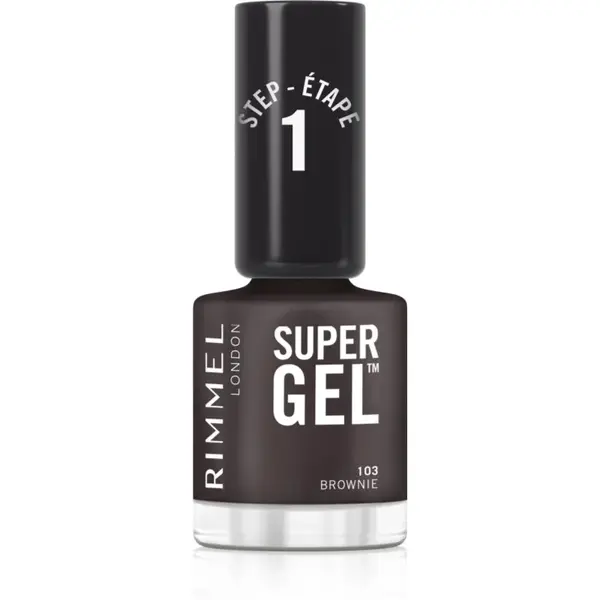 Rimmel Super Gel gelový lak na nehty bez užití UV/LED lampy odstín 103 Brownie 12 ml